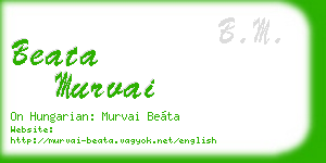 beata murvai business card